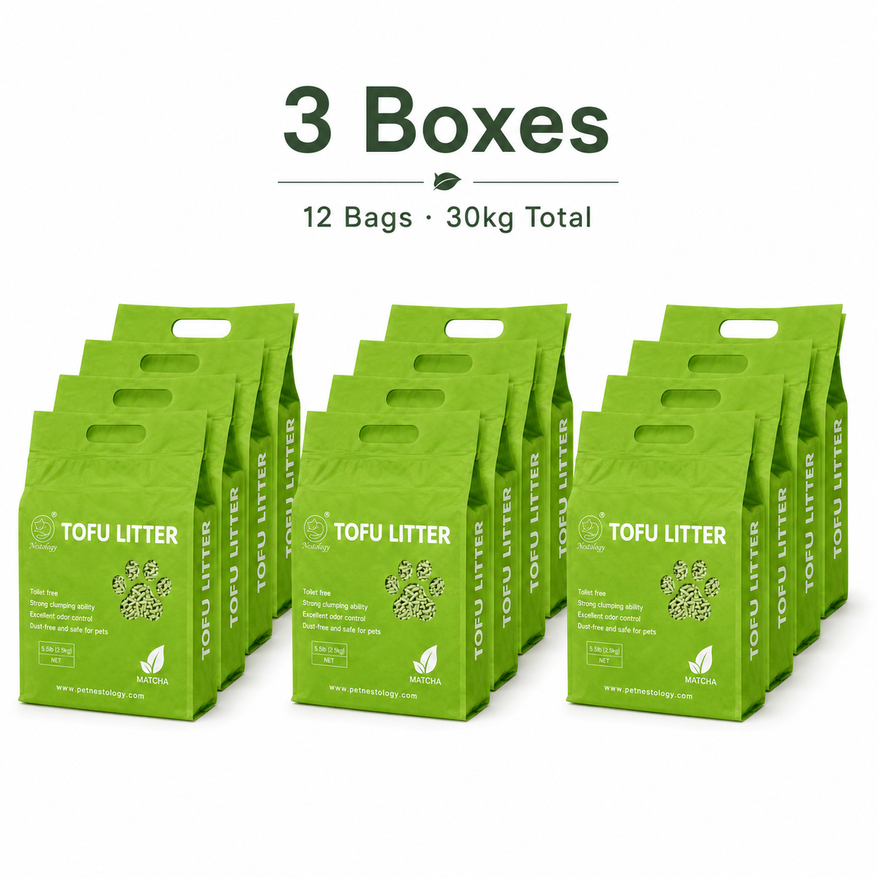 Tofu Cat Litter, Matcha Flavor (3 Boxes)